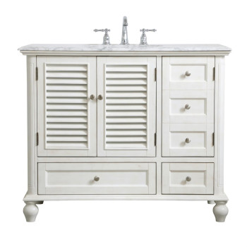 42 Inch Single Bathroom Vanity In Antique White