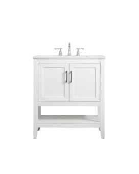 30 Inch Single Bathroom Vanity In White