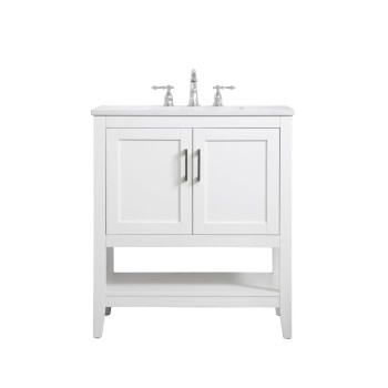 30 Inch Single Bathroom Vanity In White