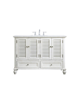 48 Inch Single Bathroom Vanity In Antique White