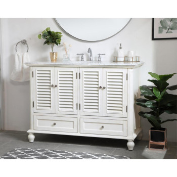 48 Inch Single Bathroom Vanity In Antique White