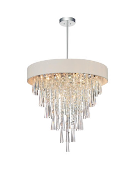 8 Light Drum Shade Chandelier With Chrome Finish