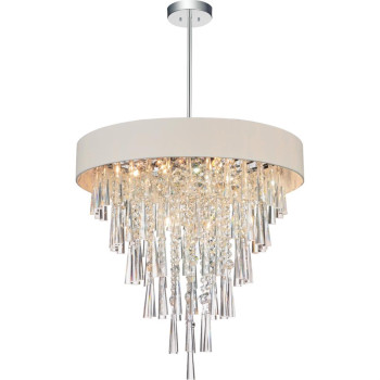 8 Light Drum Shade Chandelier With Chrome Finish