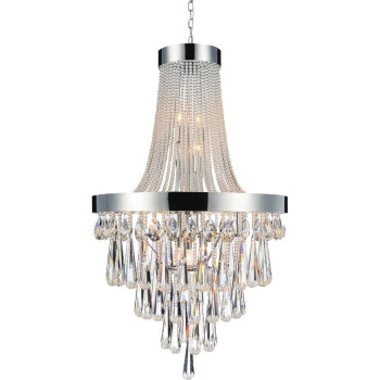 13 Light Down Chandelier With Chrome Finish