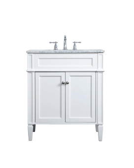 30 Inch Single Bathroom Vanity In White