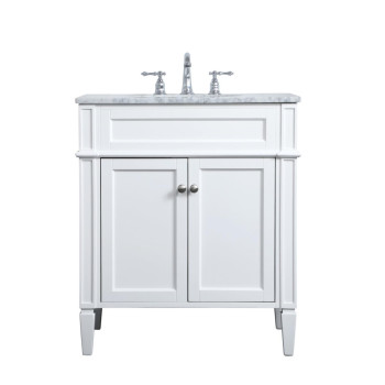 30 Inch Single Bathroom Vanity In White