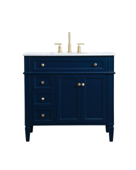 36 Inch Single Bathroom Vanity In Blue