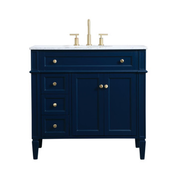 36 Inch Single Bathroom Vanity In Blue