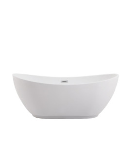 62 Inch Soaking Bathtub In Glossy White