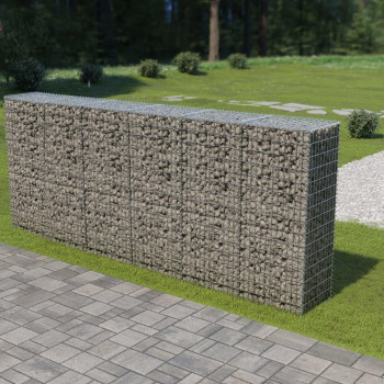 Vidaxl Gabion Wall With Covers Galvanized Steel 118X197X59