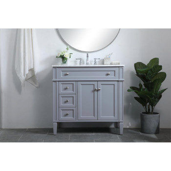 36 Inch Single Bathroom Vanity In Grey