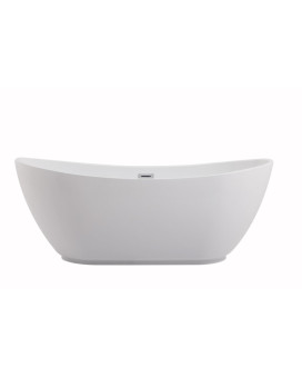 67 Inch Soaking Bathtub In Glossy White