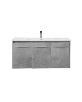 40 Inch Single Bathroom Floating Vanity In Concrete Grey