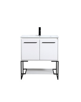 30 Inch Single Bathroom Vanity In White