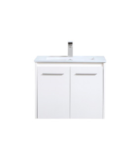 24 Inch Single Bathroom Floating Vanity In White