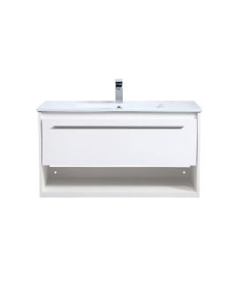 36 Inch Single Bathroom Floating Vanity In White