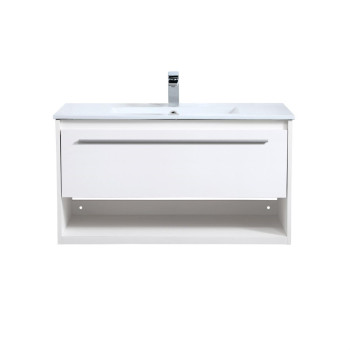 36 Inch Single Bathroom Floating Vanity In White