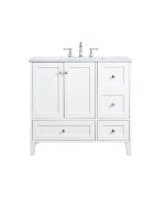 36 Inch Single Bathroom Vanity In White