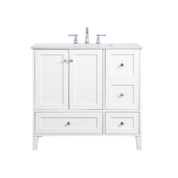 36 Inch Single Bathroom Vanity In White