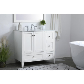 36 Inch Single Bathroom Vanity In White