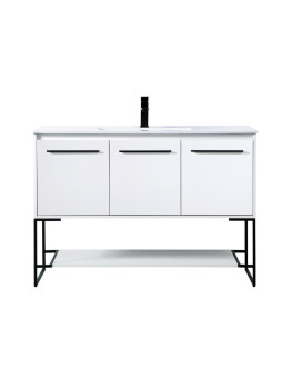 48 Inch Single Bathroom Vanity In White