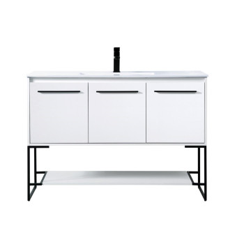 48 Inch Single Bathroom Vanity In White