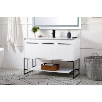 48 Inch Single Bathroom Vanity In White