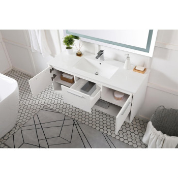 48 Inch Single Bathroom Floating Vanity In White