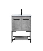 24 Inch Single Bathroom Vanity In Concrete Grey