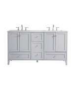 60 Inch Double Bathroom Vanity In Grey