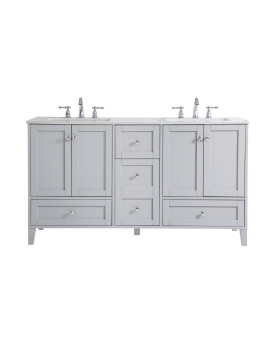 60 Inch Double Bathroom Vanity In Grey