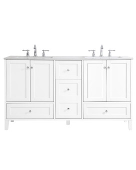 60 Inch Double Bathroom Vanity In White