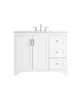 42 Inch Single Bathroom Vanity In White