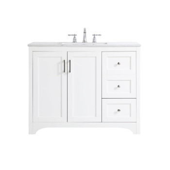 42 Inch Single Bathroom Vanity In White