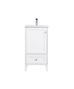 18 Inch Single Bathroom Vanity In White