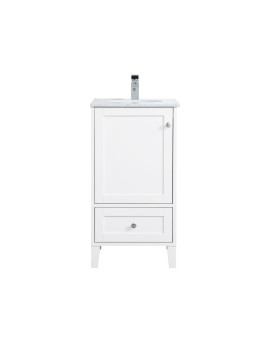 18 Inch Single Bathroom Vanity In White