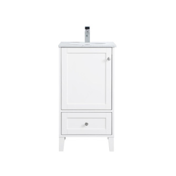 18 Inch Single Bathroom Vanity In White