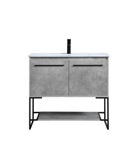 36 Inch Single Bathroom Vanity In Concrete Grey