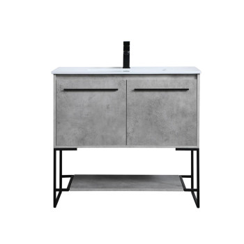 36 Inch Single Bathroom Vanity In Concrete Grey