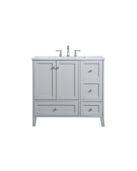 36 Inch Single Bathroom Vanity In Grey