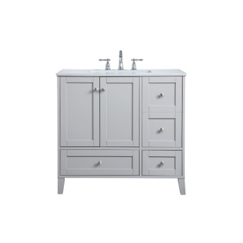 36 Inch Single Bathroom Vanity In Grey