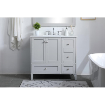 36 Inch Single Bathroom Vanity In Grey