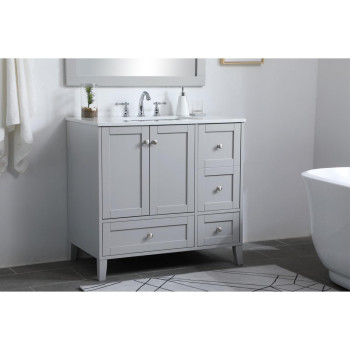 36 Inch Single Bathroom Vanity In Grey