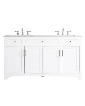 60 Inch Double Bathroom Vanity In White