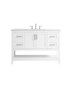 48 Inch Single Bathroom Vanity In White