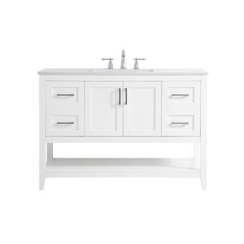 48 Inch Single Bathroom Vanity In White