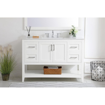 48 Inch Single Bathroom Vanity In White