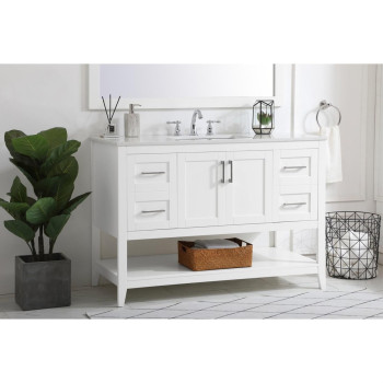 48 Inch Single Bathroom Vanity In White