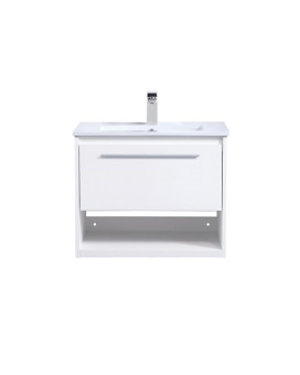 24 Inch Single Bathroom Floating Vanity In White