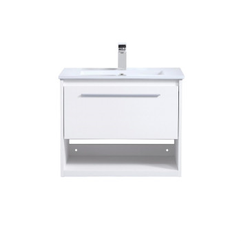 24 Inch Single Bathroom Floating Vanity In White